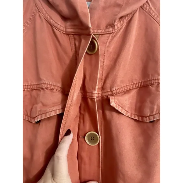 Ann Taylor burnt orange Jacket / Coat Women's size XS Knee Length Hood - Image 10