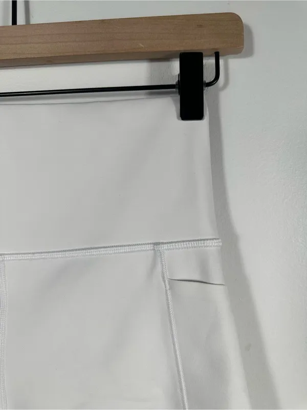 Athleta Mesh Me Up 8” Bike Shorts‎ White High Rise Mesh Hem Women’s Small - Image 5