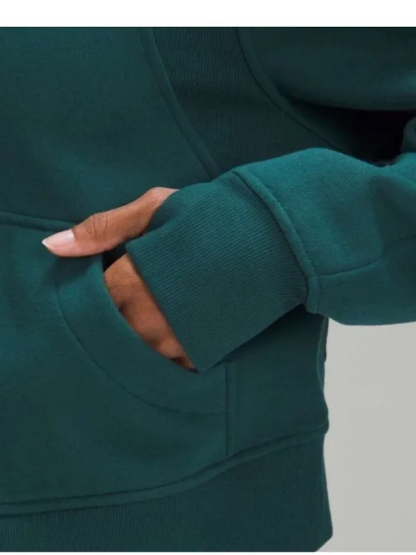 Lululemon Oversized Funnel-Neck Half Zip Scuba Storm Teal w/Gold Zipper size M/L - Image 3