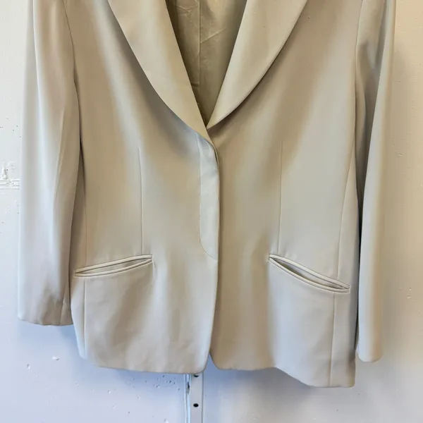 Jones New York Beige Neutral Single Button Blazer Jacket Size 14 Professional - Image 5