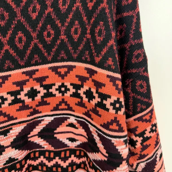 Wrangler Retro Southwestern Turtleneck Sweater Large Boho‎ Aztec Western Cozy - Image 3