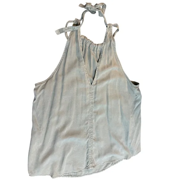 Cloth &‎ Stone Sage Green Halter Tank Top V-Neck Relaxed Fit Large - Image 3