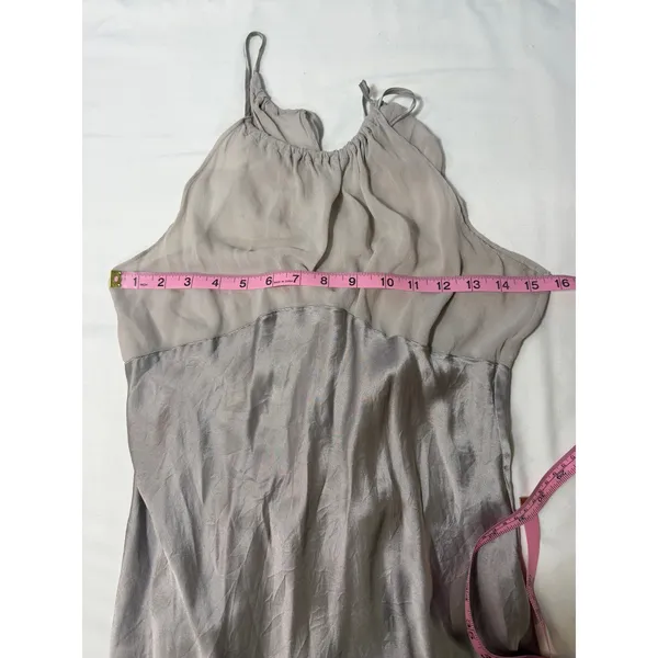 Vintage Y2K Victoria's Secret 100% Silk Slip Dress Sheer Asymmetrical Medium - Image 7
