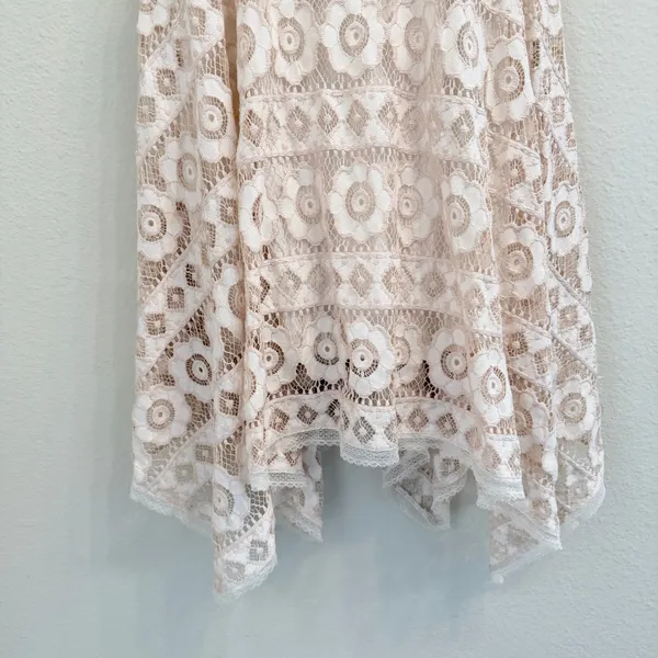 Free‎ People "Just Like Honey" ivory lace Mini dress Size 8 Boho Feminine - Image 14