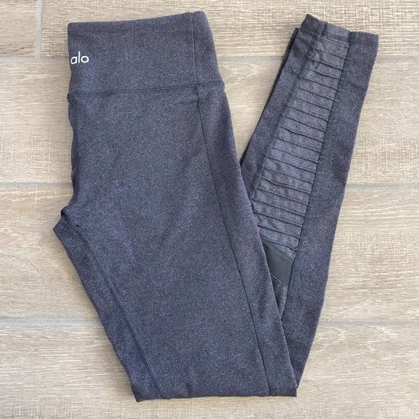Alo Grey Moto Leggings Size: S - Image 4