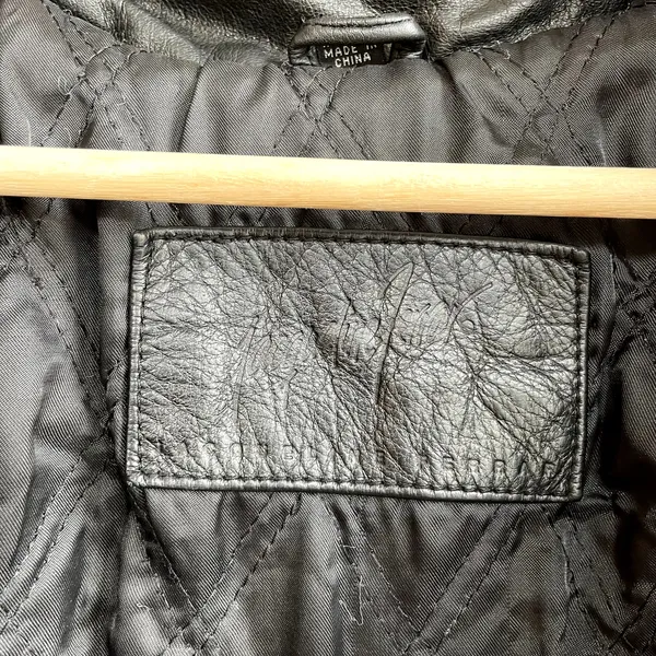 Jacqueline Ferrar genuine‎ leather jacket heavy vintage front pockets women's XL - Image 6