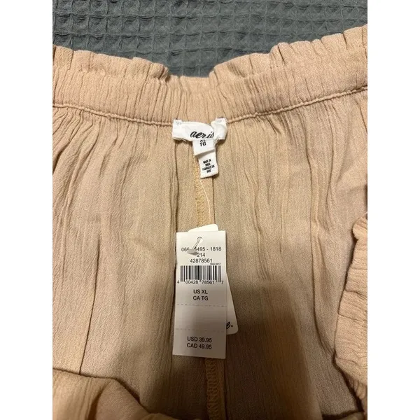Aerie Off-Duty Gauze Boxer Shorts in Tan XL NWT $39.95 sleepwear - Image 2