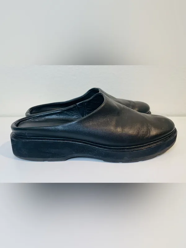 Vince Women’s Graham Slip on Mules Leather Black Clog Size 9 - Image 4