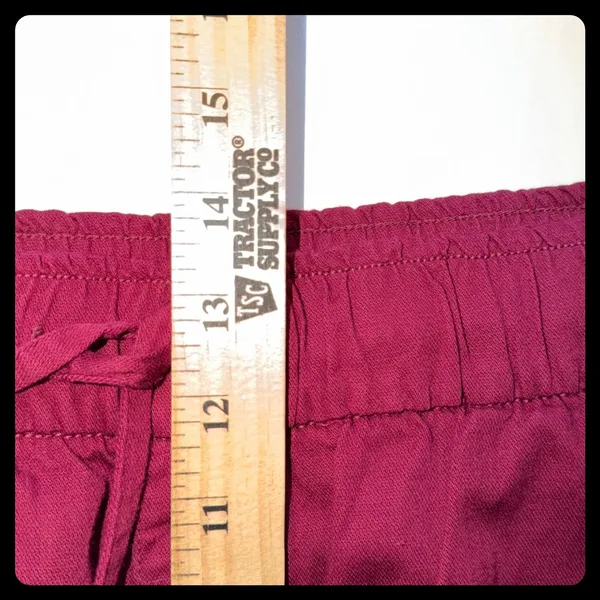 Gap Easy Pant Womens L Tall Maroon Tapered Leg Ankle Length Cotton Blend Pull On - Image 8