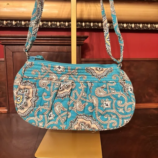 Vera Bradley Frannie Hipster Crossbody‎ Bag Totally Turquoise Paisley - Image 2