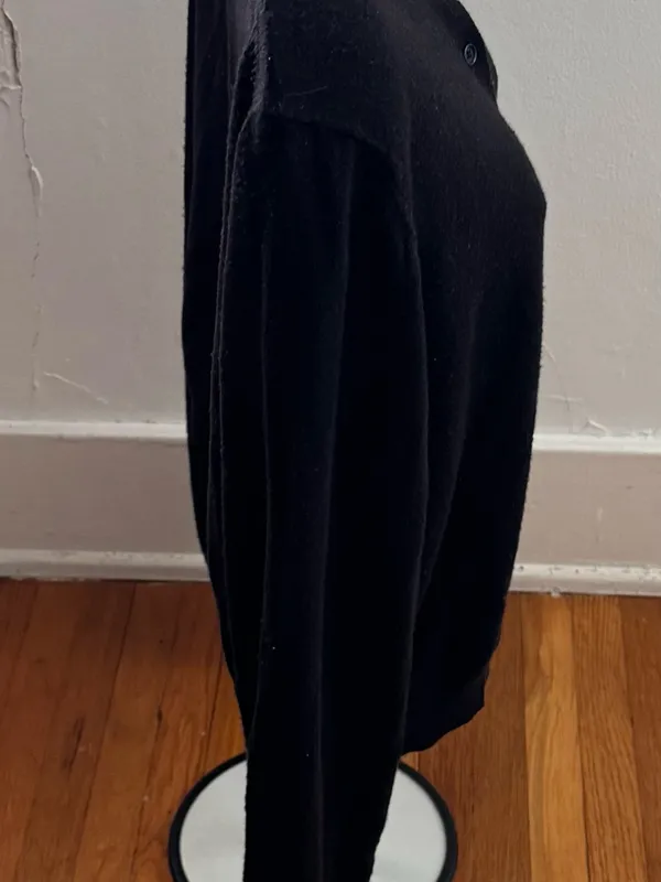 GAP Black wool blend Button-Up Long Sleeve Crew Cardigan, size XL minimalist - Image 14
