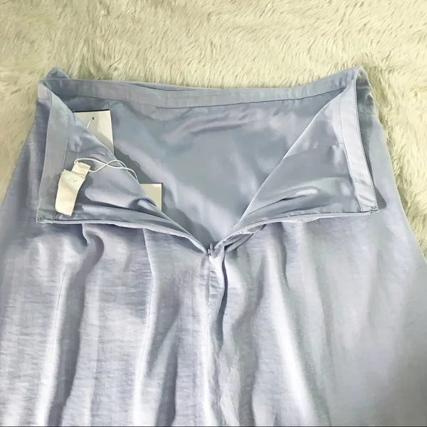 THE JETSET DIARIES‎ Purple Satin Midi Skirt Draped Ruffle Thigh Slit Large New - Image 9