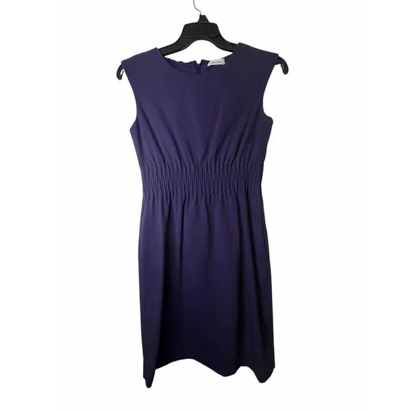Calvin Klein Purple Sleeveless Dress with Elastic Waist - Size 4 - Image 5