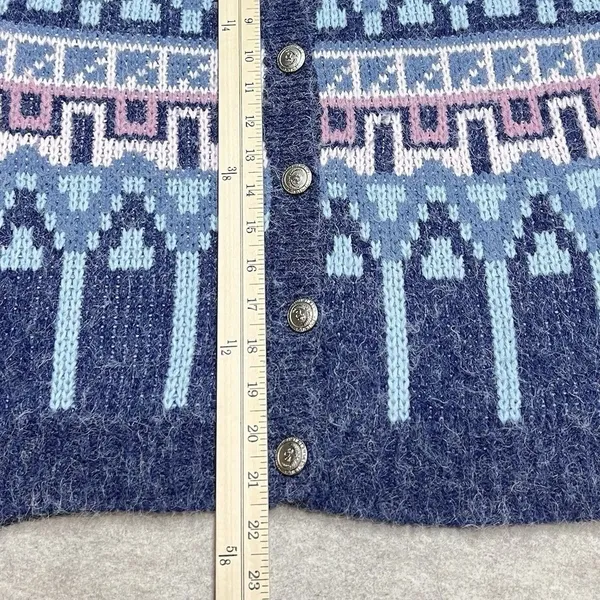 Paris Sport Club Universal Cardigan Womens‎ S Vintage Blue Fair Isle Grandmacore - Image 6
