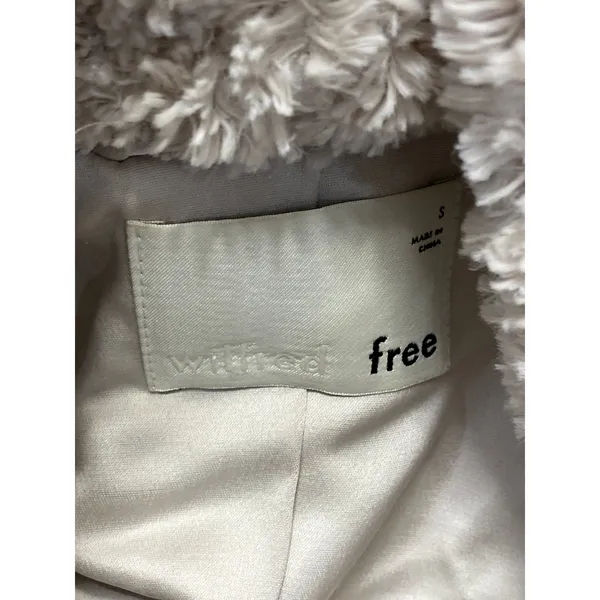 Aritzia Wilfred Cream Faux Fur Robe Collar Long Sleeve Cardigan Coat Jacket Sz S - Image 3