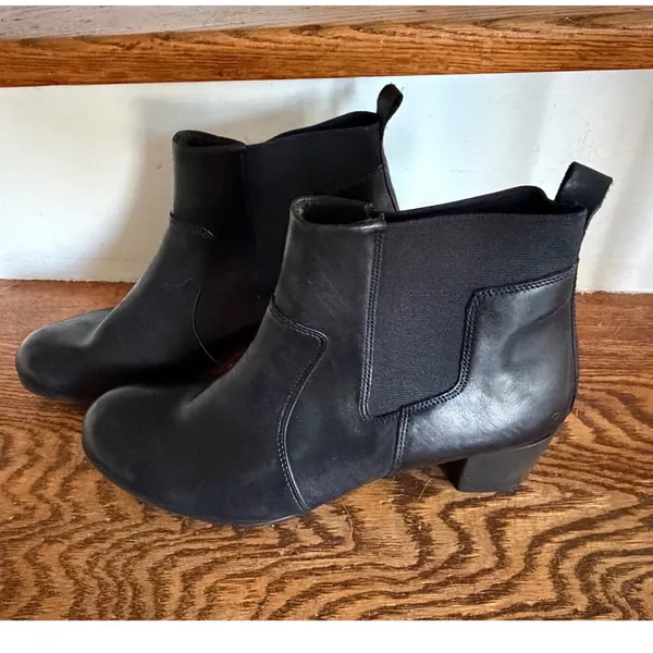ECCO Shape 35 Black Leather Block‎ Heel Chelsea Ankle Boots EU 41 US 10 - Image 3