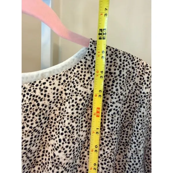 H&M Animal Print Tie Waist Long Sleeve Mini Dress Tan Black Size 10 NWT - Image 7