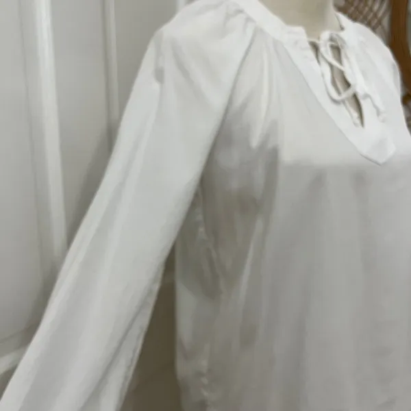Anthropologie Cloth & Stone Becky Blouse‎ S White Boho Pirate Classic Capsule - Image 3