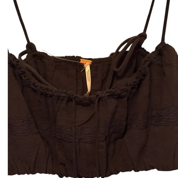Free People Black Crop‎ Top nwt - Image 2