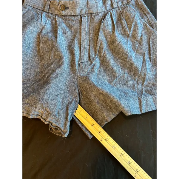 Banana Republic Blue Herringbone Chambray Linen Cotton Shorts Size 8 4in Inseam - Image 3