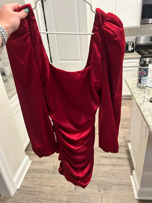 Oh Polly Red And Burgundy Dress - Image 4