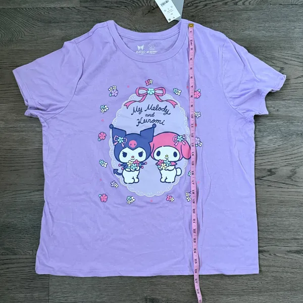 Sanrio My Melody and Kuromi Short Sleeve Graphic T-Shirt Size XL - Purple‎ - NWT - Image 8