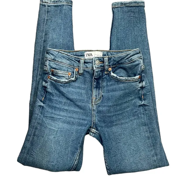 Zara Women Jeans 2 Blue Skinny Leg Mid Rise Minimalistic Sustainable Casual‎ Y2K - Image 10