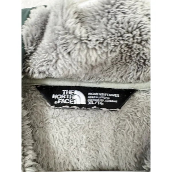 The North Face Campshire Full Zip Hooded Sherpa Fleece Jacket Gray Green XL - Image 4