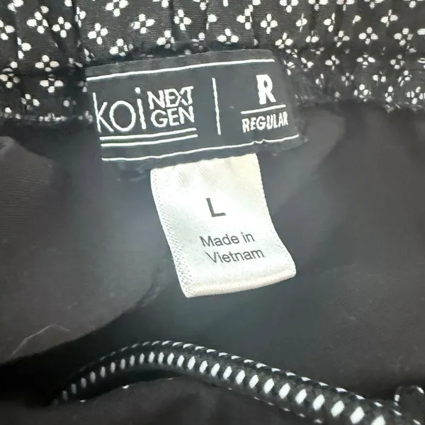 Koi Next Gen Black Scrub Pants Regular Large Drawstring Cargo Medical Uniform - Image 3
