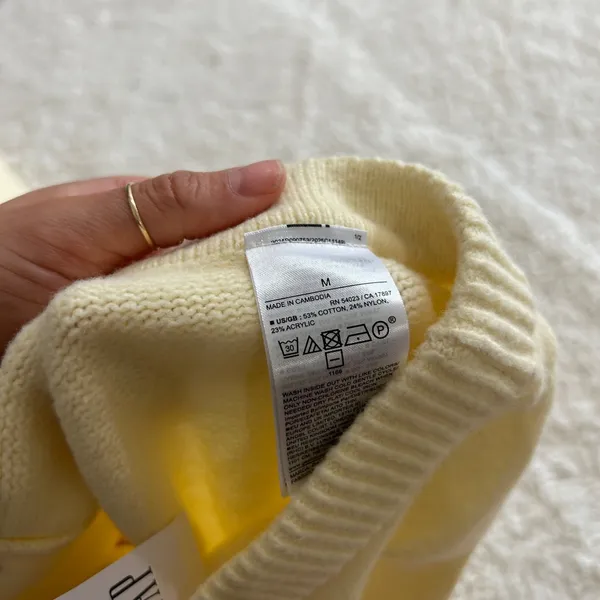 Gap Womens Sz M Boot Sweater Yellow Pants Cotton Preppy Casual Soft Clean Girl - Image 5