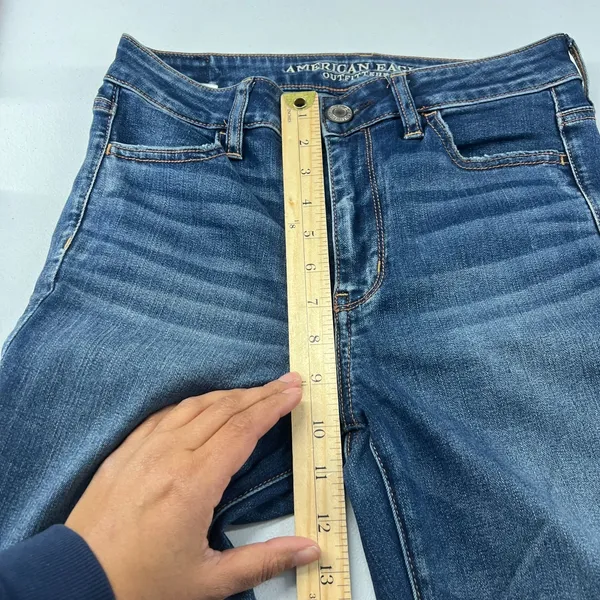 American Eagle Outfitters Hi-Rise Jegging Jeans Women 8 Short Blue‎ Denim Cotton - Image 8
