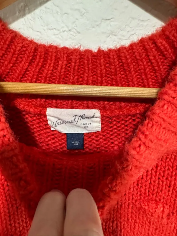 Universal Thread Red Bobble Popcorn Knit Sweater - Size Large - Image 3