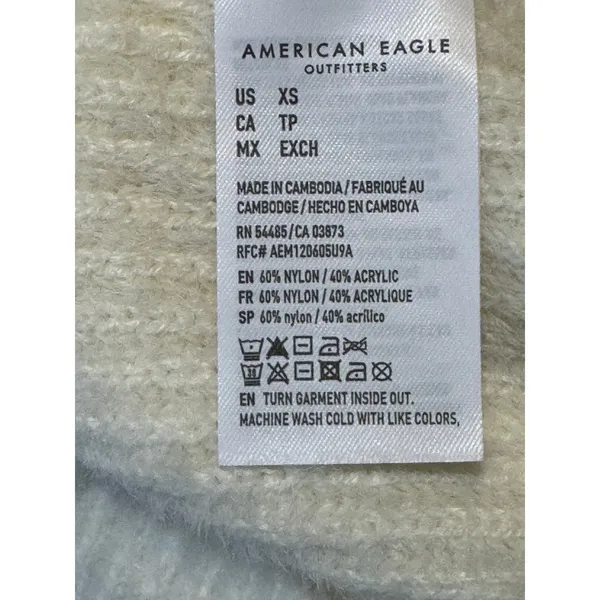 American Eagle Outfitters NWT XS Ribbed Cropped Off Shoulder Sweater Cream - Image 8