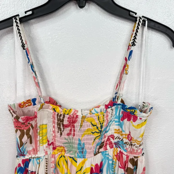 Blu Pepper Maxi Sundress Womens Size M Tropical Beach Summer Print Smocked Back - Image 5