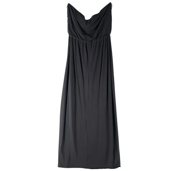 Express‎ Gray Stretch Knit Sequin Embellished Strapless Maxi Dress Dress Slit L - Image 2