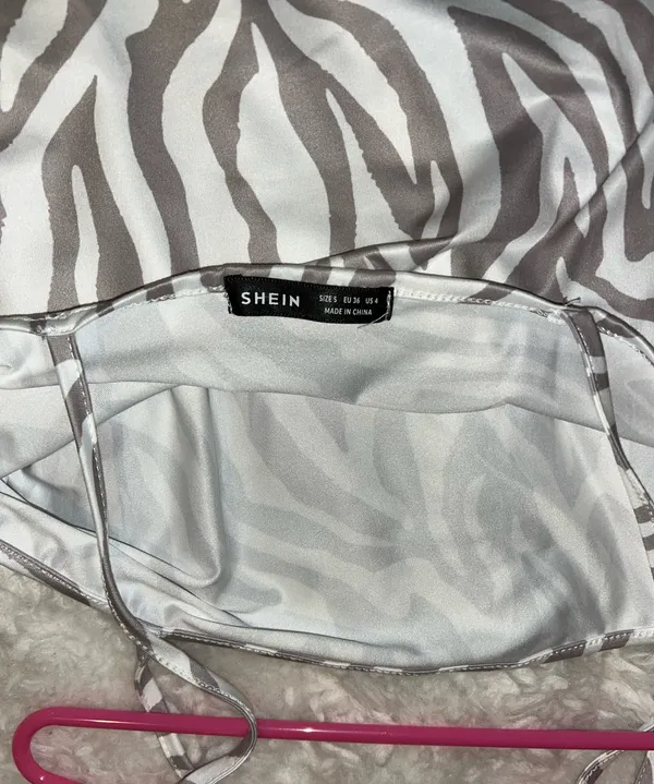 SheIn NWOT Zebra Stripe Slit Hem Short Dress - Image 10