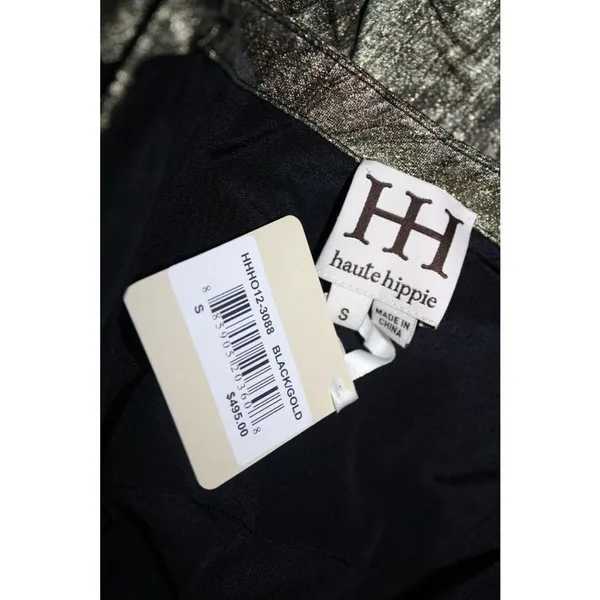 COPY - NWT Haute Hippie Metallic Gold & Black Twist Front Strapless Mini Dress … - Image 9