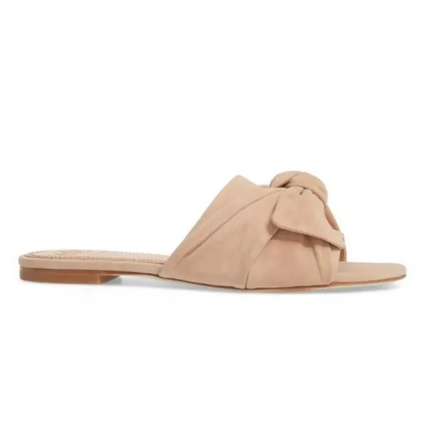 Tory Burch Annabelle‎ Bow Suede Slide Sandal in Tan Size 6.5 - Image 2