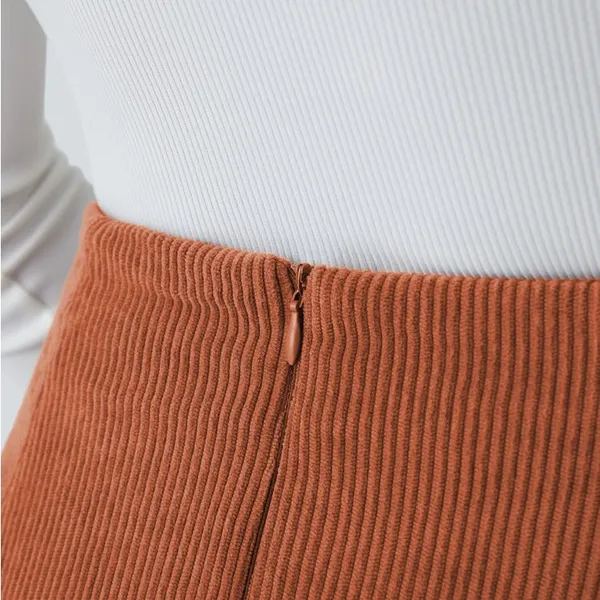 Halara NWT High Waisted 2-in-1 A Line Mini Corduroy Skort Women’s XL Baked Clay - Image 4