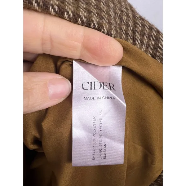 CIDER S Brown Tweed Floral Applique Sleeveless Mini Dress Cottagecore Academia - Image 5