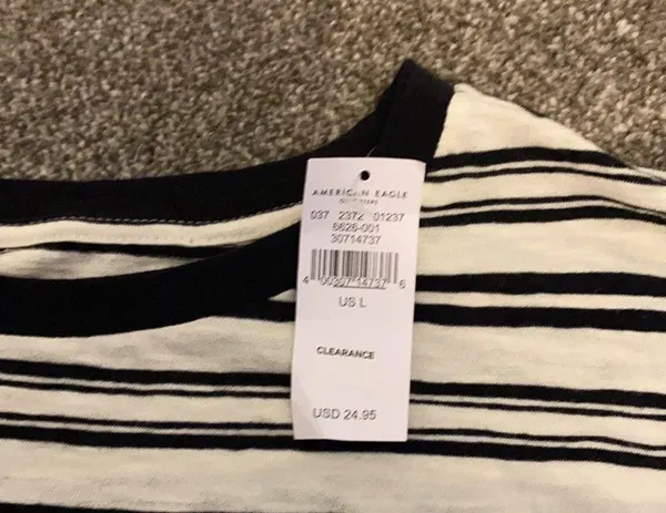 NWT American Eagle Striped Top Sz L - Image 3
