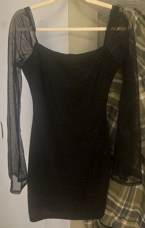 Windsor Shining Gem Glitter Long Sleeve Mini Dress - Image 2