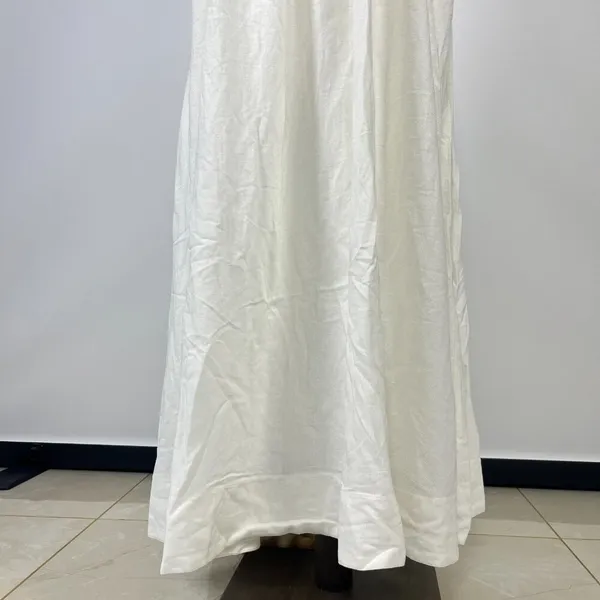 NWOT Farm Rio Stretch Linen Blend Cami Maxi Dress Size M Classic Off White - Image 9