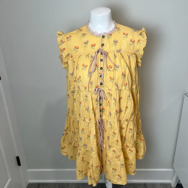 Free People Sundown Ditsy Print Smock Mini Dress - Image 3