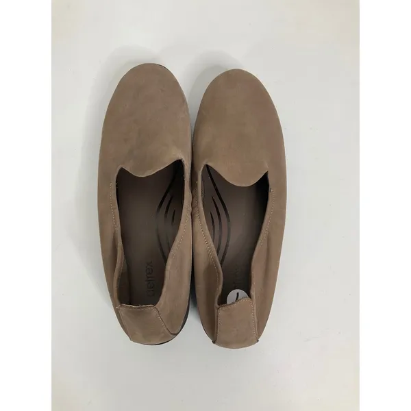 Aetrex Liz Taupe‎ Brown Leather Orthotic Slip On Loafers Platform Shoes BW502W 7 - Image 5