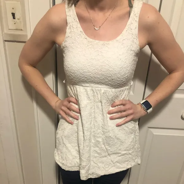 Ambiance‎ Apparel Small Plain Solid White Short Tank Top Dress with Belt Loops - Image 2