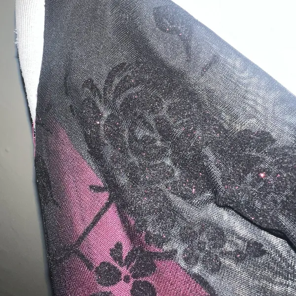 Byer Too Whimsygoth Midi Dress Mesh Black Overlay Pink Underlining Size Small - Image 11