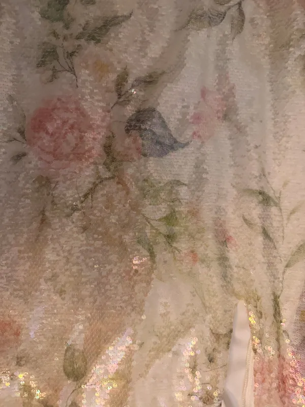 Angelina Satin Tie-Back Floral Sequin Formal Dress - Image 2