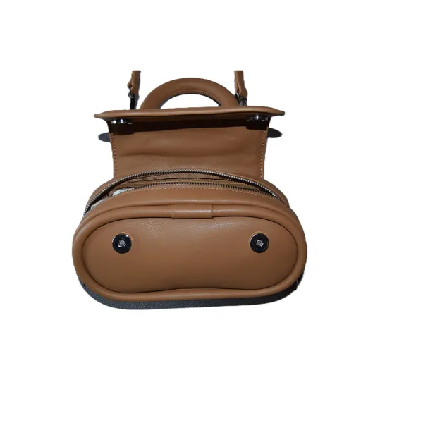 Melie Bianco Crossbody Bag Womens Small Brown Excellent Vegan Leather Structured - Image 2