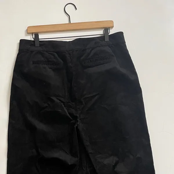 PAIGE Tinesha Corduroy Wide Leg High Rise Pants Solid Black Stretch Size 10 - Image 10